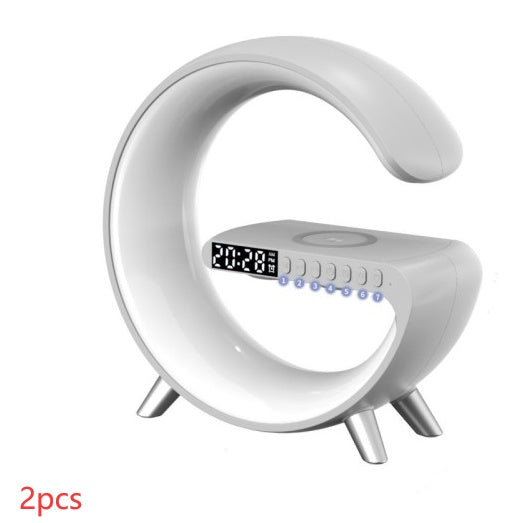 CJ New Intelligent G Shaped LED Lamp Bluetooth Speake Wireless Charger Atmosphere Lamp App Control For Bedroom Home Decor