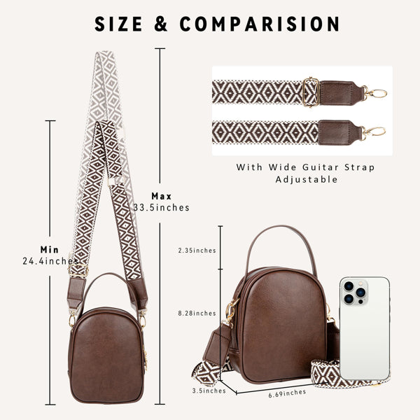 CJ  Small Crossbody Bag For Women With Handle And Adjustable Strap, Cell Phone Purse Cross Body With 2 Zipper Pockets-Coffee
