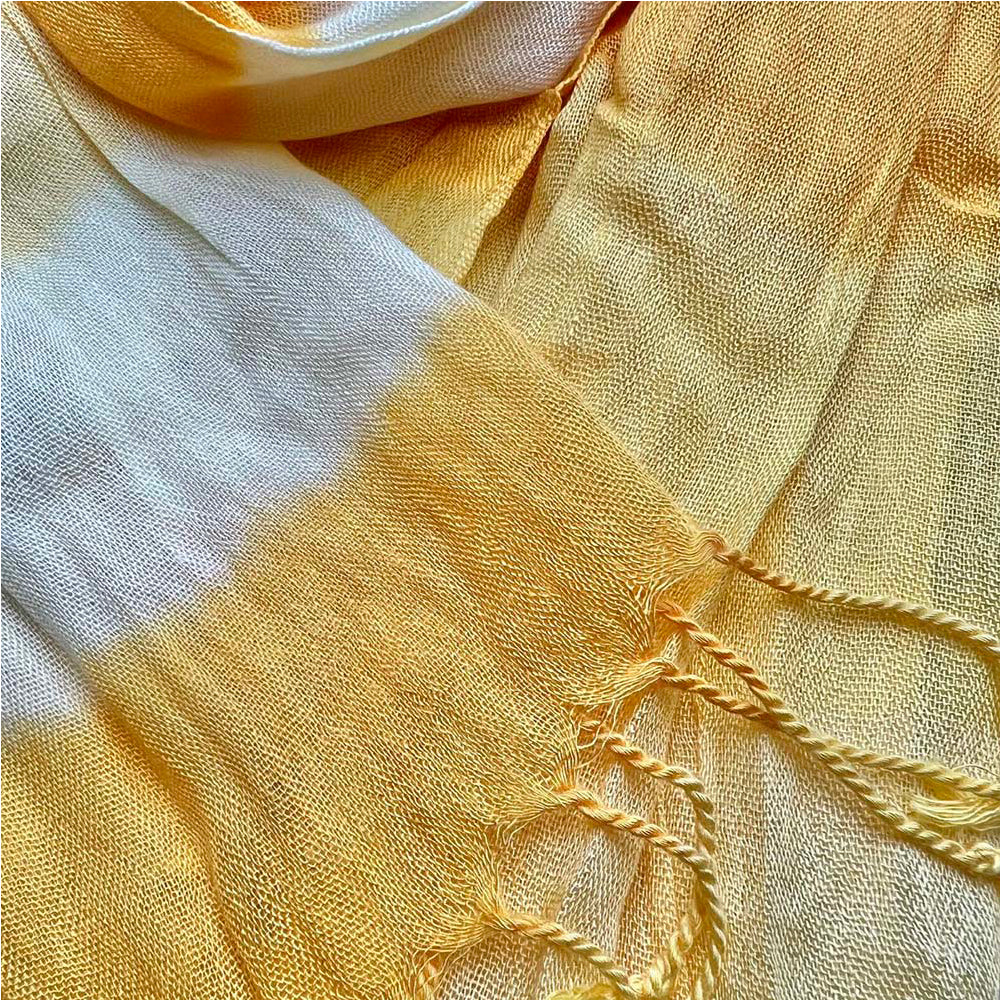 CJ 2pcs Sunshine Boho Scarf,Sunny Yellow Floral Pattern Printed Scarf