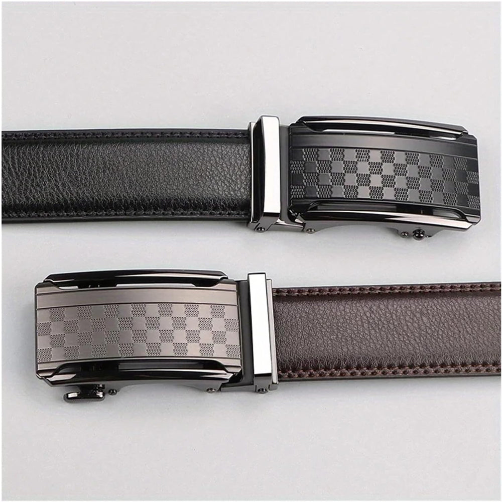 CJ Men Belt Leather Belt For Men With Anti-Scratch Buckle Control Design For Formal Work Or Casual