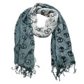 CJ 2pcs Understated Elegance Subtle Pattern Scarf Grey Printed Scarf,vacation,daily Life,evening Party,Office Appropriate Subtlety For Women Men