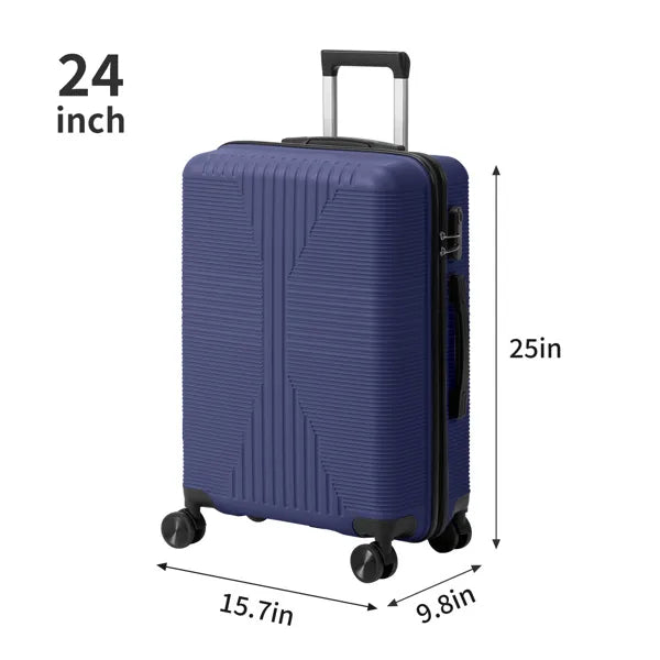 CJ Non-TSA Customs Lock 4-in-1 PP Trolley Case, 16in, 20in, 24in, 28in PP, Navy Blue