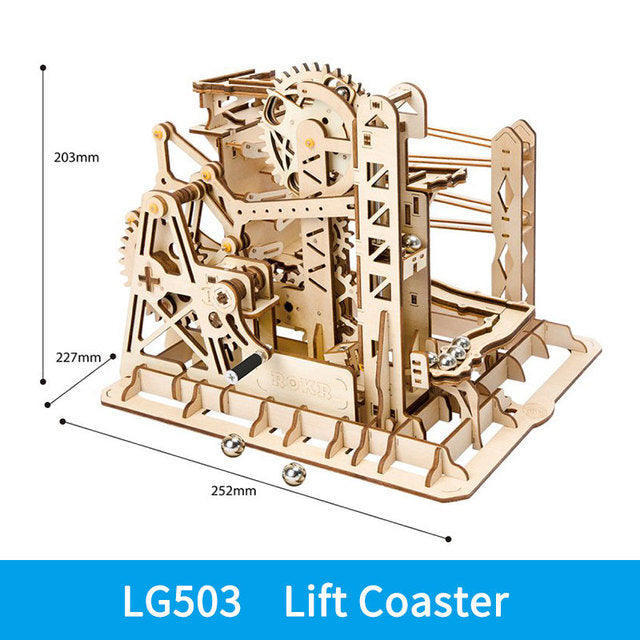CJ 3D DIY Wooden Puzzle Roller Coaster Children's Toys