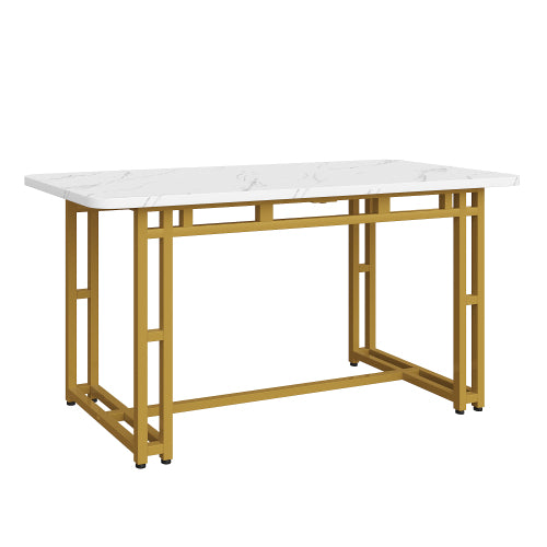CJ Metal Frame Rectangular Dining Table Modern Kitchen Table