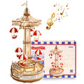 CJ Robotime Rokr Parachute Tower DIY Music Box Building Block Amusement Park Series For Kids Adults Easy Assembly 3D Wooden Puzzle