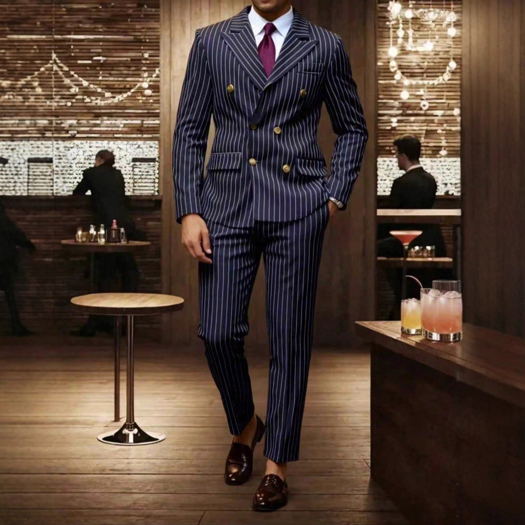 CJ Mens Striped Business Suit Set