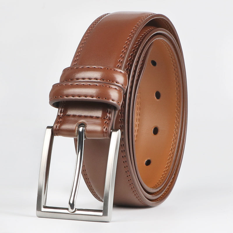 CJ Woman Belt, 110cm,Leather Dress Belts With Single Prong Buckle For Suits, Jeans, Uniform, Light Brown