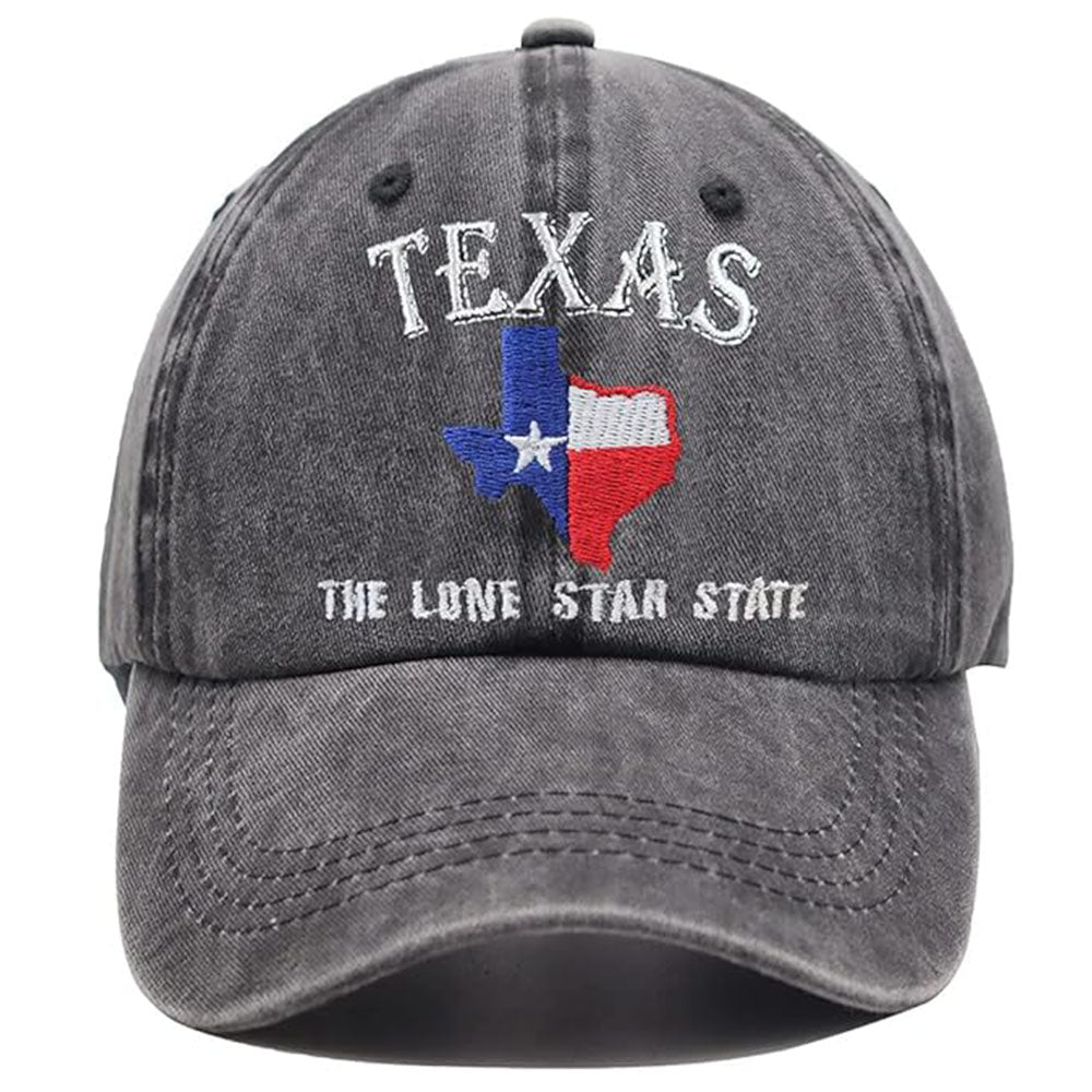 Texas The Lone Star State Embroidered Vintage Washed Baseball Cap - Adjustable Cotton Hat For Men Women