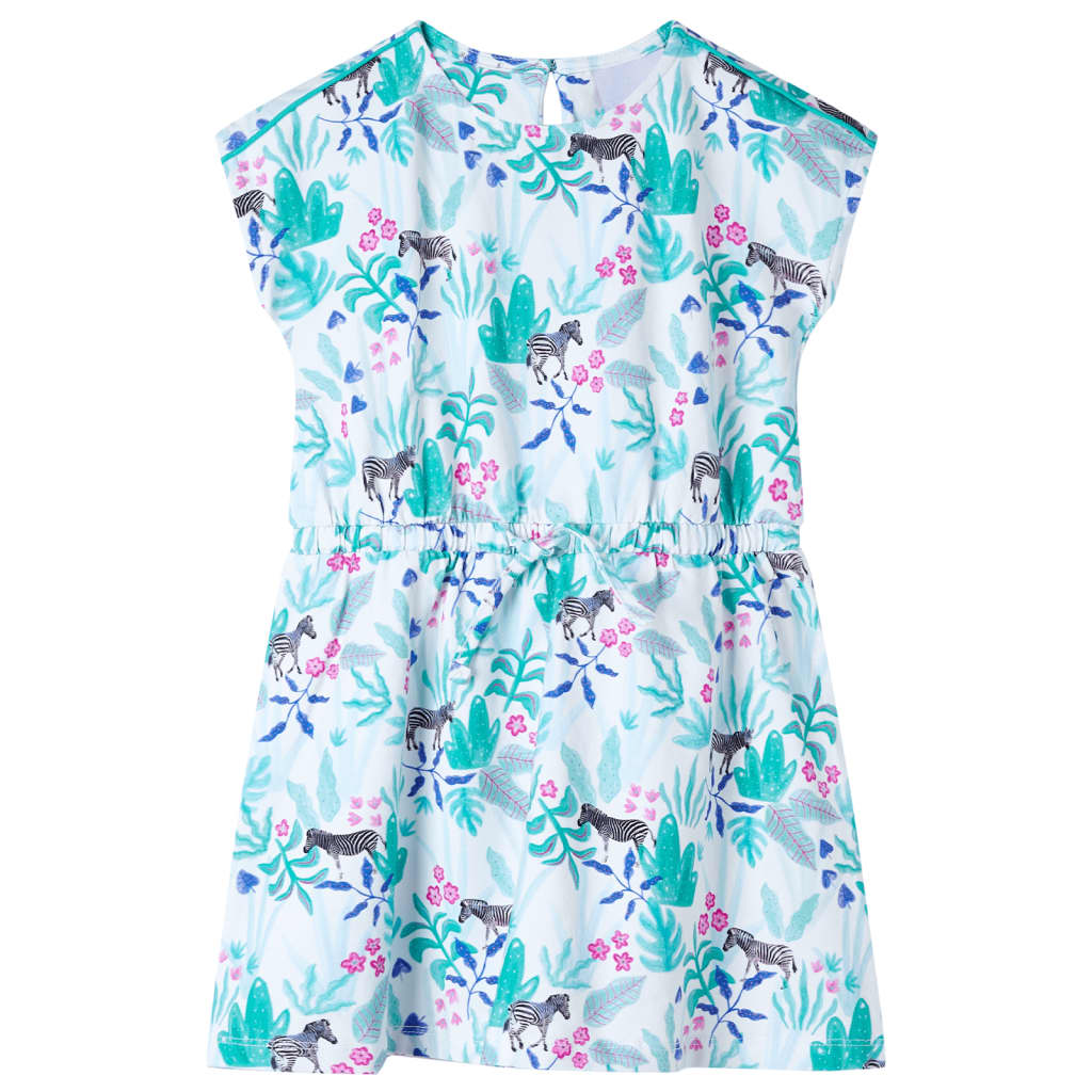 CJ children's dress ecru and dark mint green 104 children's dress ecru