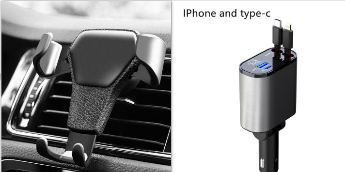CJ Metal Car Charger 100W Super Fast Charging Car Cigarette Lighter USB And TYPE-C Adapter