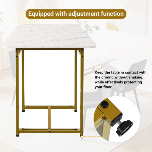 CJ Metal Frame Rectangular Dining Table Modern Kitchen Table