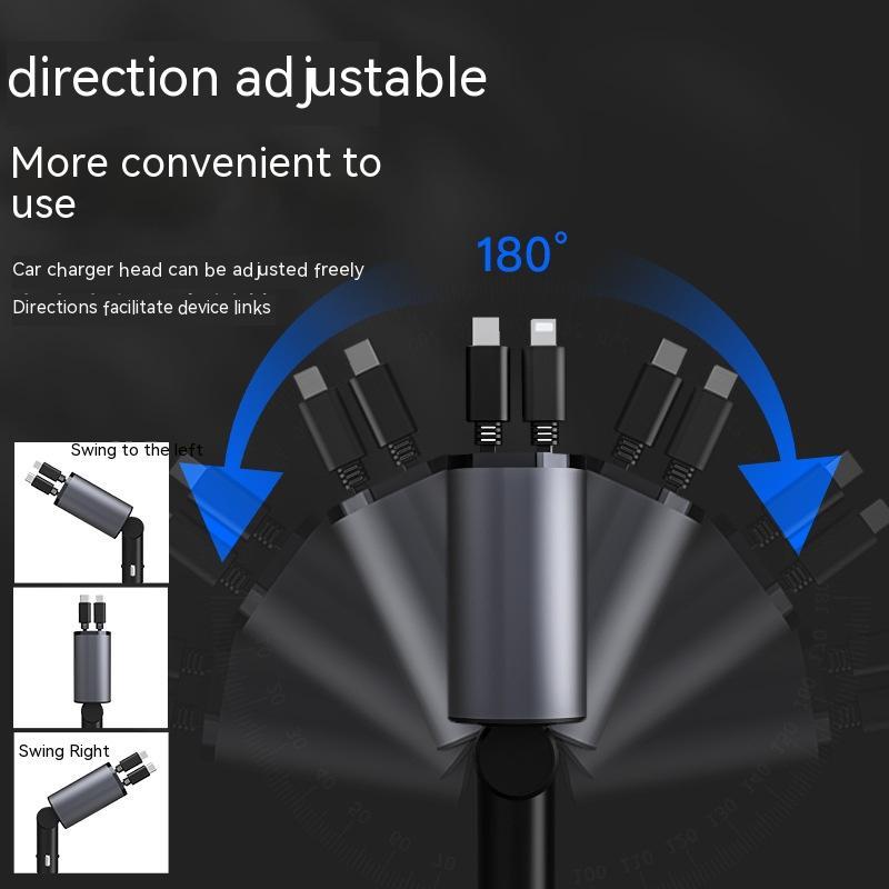 CJ Metal Car Charger 100W Super Fast Charging Car Cigarette Lighter USB And TYPE-C Adapter