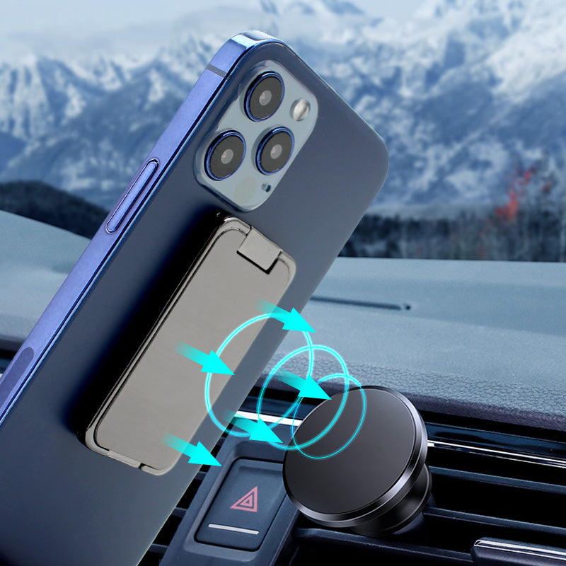 CJ Foldable Mobile Phone Holder Ring Buckle Retractable Desktop CellPhone Stand Car Magnetic Bracket Office Accessories