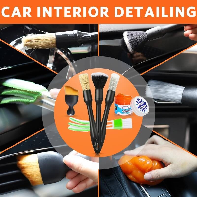 CJ Car Cleaning Kit 25 Pcs Ultimate Car Wash Kit With Drill Brush, Cloth, And Wheel Brush Multi-functional Car Detailing Kit For Deep Cleaning And Interior Care Complete Car Interior Cleaning Kit,