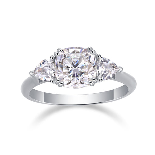 CJ 1Luxury Fashion Large Diamond Wedding Ring With Moissanite Silver Ring Prohibit TikTok sales